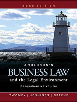 Anderson’s Business Law and the Legal Environment (23rd Edition) – eBook PDF